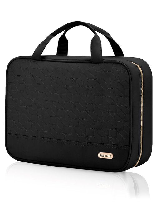 BALULHG Travel Toiletry Bag for Women with Hanging Hook Traveling Essentials Organizer Water-Resistant Hanging Makeup and Toiletry Bag for Cosmetic Toiletries Make-Up,039-Small-Black