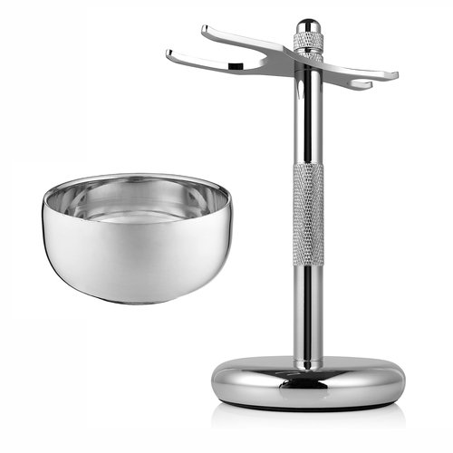 Perfecto Chrome Shaving Stand and Shaving Bowl
