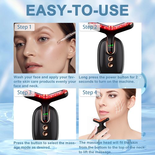Mosnami 3 Massage Modes Face Neck Massager,3 Color Rechargeable Facial Massager,at Home Face Culpting Tool for Skin Care(Black)