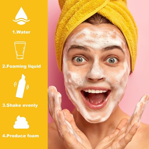 BienBion 2oz Travel-Sized Foaming Pump Bottles, 4PCS Empty Foam Pump Bottle, Refillable Travel Size Mousse Bottle, Hand Soap Shampoo Lash Shampoo Foaming Soap Dispenser, BPA Free(Clear)