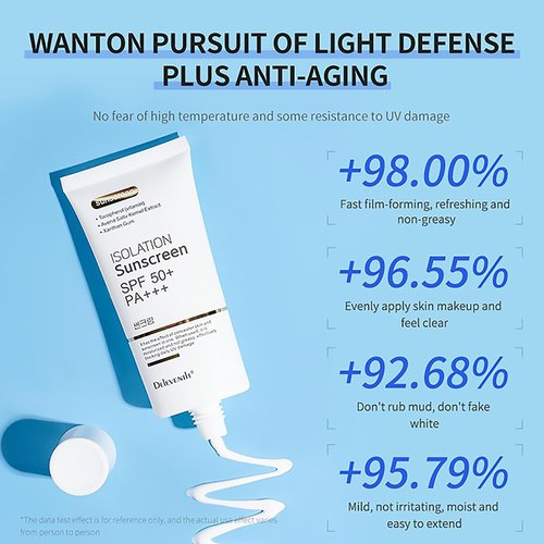 DEleventh Korean Brand SPF 50+ PA+++ Sunscreen Cream 50g / Aqueous and Non-Greasy, Effectively Blocks Daily UV Damage and Protects Facial Skin, Neck & Arms