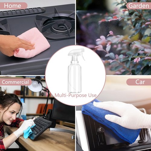 LANBEAUTIFY Plastic Spray Bottles - Empty Spray Bottles for Cleaning,16.9oz/2Pack,Mist/Stream Spray Bottle for Plants, Pet, Hair - (Clear, 16.9oz)