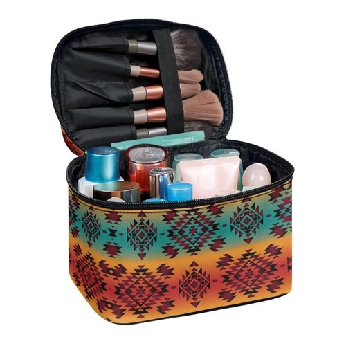 JoyLamoria Aztec Southwestern Cosmetic Bag Travel Women Girls Makeup Bag Wallet Coin Purse