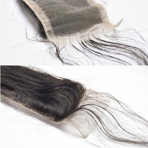 Brazilian Loose Wave 2x6 Lace Closure 100% Unprocessed Human Virgin Hair Pre Plucked Loose Deep Wave Pre-Plucked Hairline Frontal Closure Natural Black With Baby Hair (14inch, 2x6 loose wave closure)