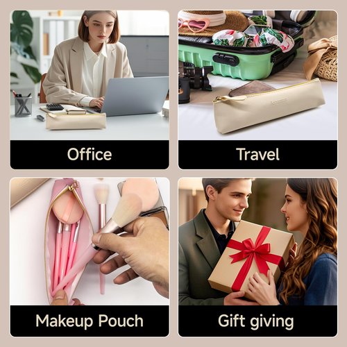 Aspamms 3PCS Small Makeup Bag for Purse, Mini Portable Cosmetic Bags for Women, Coin Purse Lipstick Cosmetic Accessories Leather Organizer, Small Travel Kit Storage Pouch