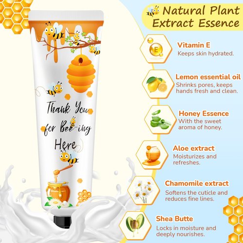 Swiffen 48 Sets Honey Hand Cream Gifts Bulk Baby Shower Hand Cream Travel Size Lotion Bulk Fall Thanksgiving Party Supplies Favors Birthday Wedding for Guest
