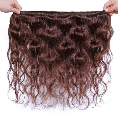 Labamiya Human Hair Bundles 12 14 16 Inch Chocolate Brown 4# Body Wave Bundles Human Hair 12A Unprocessed Soft Sewn In Wave Hair for Black Women with Double Weft