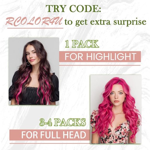 RUNATURE Tape in Hair Extensions Human Hair 22 Inch Hot Pink Hair Extensions Tape Ins Skin Weft Invisible Pink Tape in Extensions Highlighted Colored Hair, Tangle-free 25g 10pcs