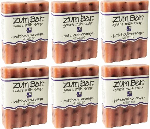 Indigo Wild Zum Goat's Milk Soap Bar - Bar Soap for Hands & Body Made with Essential Oils - 3 oz - Patchouli-Orange (6 Pack)