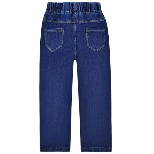 Peacolate 5-12 Years Little Big Girl Embroidered Rainbow Star Straight Jeans(Star,9-10Years)