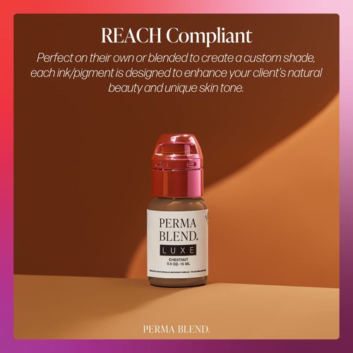 Perma Blend Luxe - Chestnut - Vegan Lip Tattoo Ink - Warm Light Brown Microblading Pigment - for Lip Blush & Permanent Makeup - Cruelty-Free (0.5 oz)