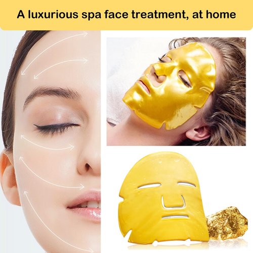 Adofect 15 Pack 24K Gold Crystal Collagen Facial Patches, Crystal Collagen Facial Pads sheet for Anti Aging, Puffiness, Moisturizing, Deep Tissue Rejuvenation and Hydrates Skin