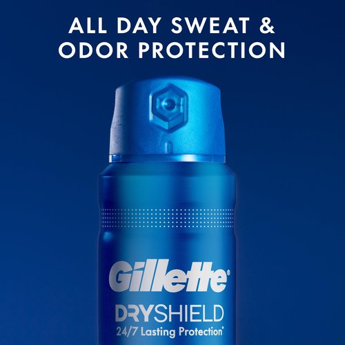 Gillette Dry Spray Antiperspirant and Deodorant for Men, 24/7 Sweat & Odor Protection, Anti-White Mark Technology, Cool Wave Scent, 4.3 oz (Pack of 3)