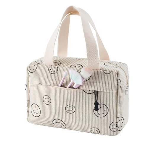 ZOEMTIU Women Cosmetic Bag Large Makeup Bags Corduroy Cosmetic Bags Portable Makeup Organizer Travel Toiletry Bags for Women Girls