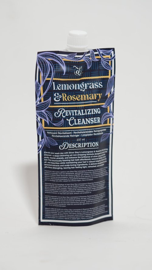 Ecoslay Silver Slay Revitalizing Cleanser, Lemongrass and Rosemary, 8 Fl Oz, Sulfate-Free Hair Shampoo