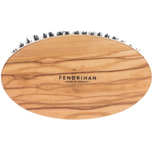 Fendrihan Genuine Boar Bristle and Olivewood Military Hair Brush, MEDIUM STIFF Bristle, Made in Germany