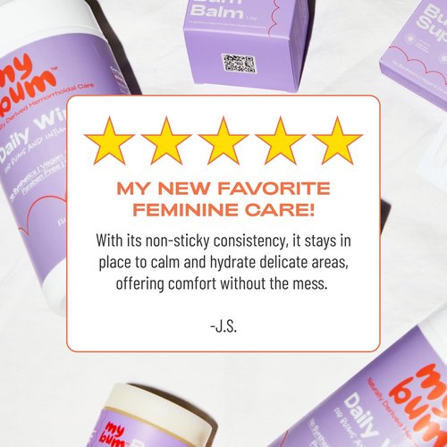 MyBum Bum Balm for Hemorrhoids - Soothing & Moisturizing Relief with Shea Butter, Arnica, and Coconut Oil for Sensitive Skin, Non-Sticky Comfort with Calming Botanicals & Essential Oils