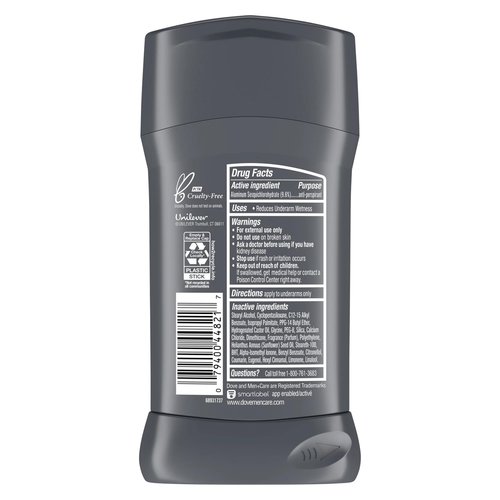 Dove Men+Care Deodorant Stick 4 Count Stain Defense Cool for Men, Anti-white Marks & Anti-yellow Stains with 72-hour Sweat and Odor Protection 2.7 oz