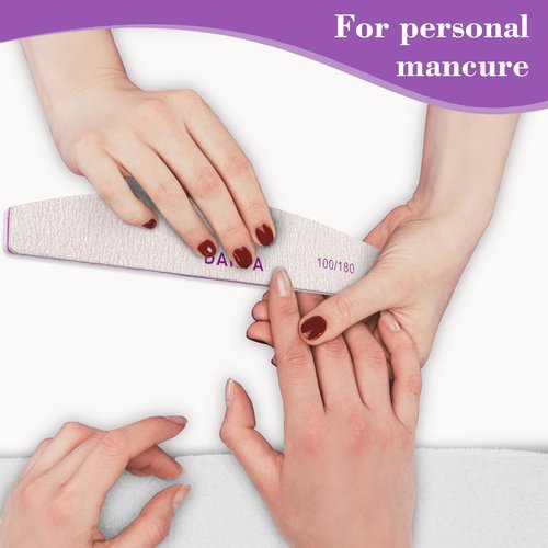 DARYA Nail Files (100 Pcs) Double Sided 100/180 Grit Emery Boards for Nails Acrylics Natural Nail File Toenails & Pet Grooming Durable Washable Professional Nail Files for Salon & Home Use