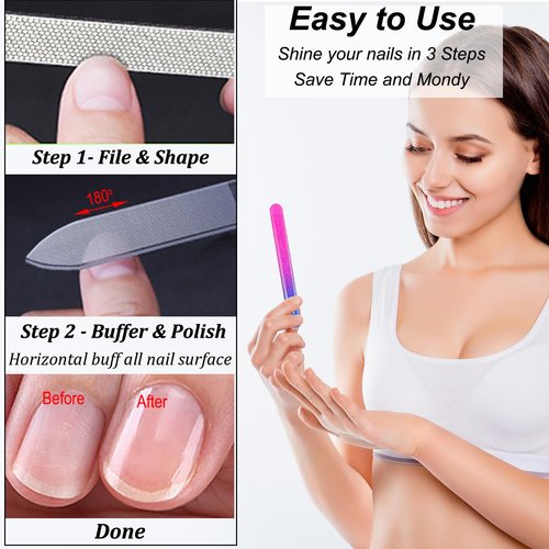 LePinko Salon-Quality Cuticle Trimmer with Cuticle Pusher and Nail File and Buffer Bundle Set