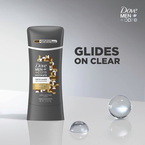 DOVE MEN + CARE Ultimate Antiperspirant Stick Shea Butter 2 Count 48-Hour Sweat Protection Antiperspirant for Men 2.6 oz