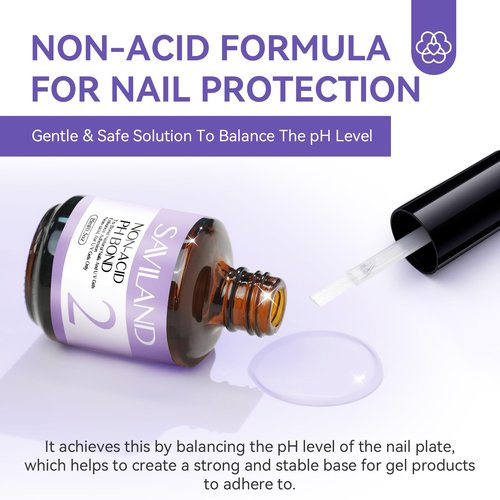 Saviland Monomer Acrylic Nail Liquid 8.11fl.oz & SAVILAND Nail Dehydrator and Primer