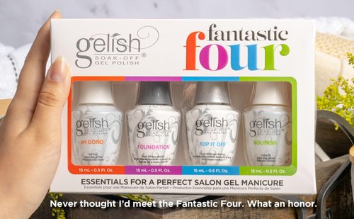 Gelish Fantastic Four Essentials Kit – Long-Lasting, Chip-Free Shine, Durable Finish, Complete Manicure System for Salon-Quality Nails at Home - Includes Foundation, Top It Off, pH Bond & Nourish.