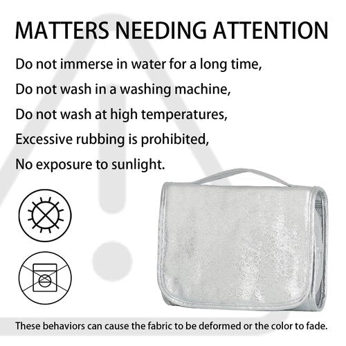 Charmix Travel Toiletry Bag for Women,Hanging Travel Toiletry Bag with Jewelry Organizer Compartment,Makeup Bag, Waterproof and Dirt Resistant, Travel Essentials,Bright Silver