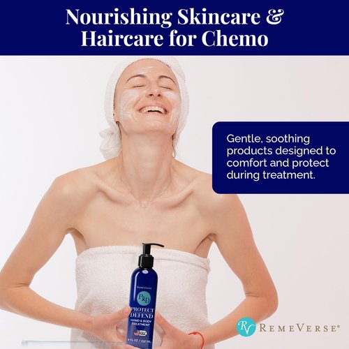RemeVerse Protect & Defend Hand and Body Treatment Lotion - Moisturizer for Chemotherapy and Sensitive Skin - Hydrating and Nourishing Body Skin Care - Gentle & Fragrance-Free - Made in USA - 8 oz