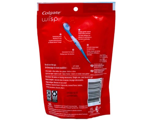 Colgate Max Fresh Wisp Disposable Mini Toothbrush, Peppermint , 3 Pack (24 Count)