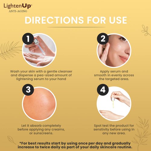 Lighten-Up Skin brightening Serum, 1 Fl oz / 30 ml, for Face, Armpits, Hands, Knees and Body, with Argan Oil and Shea Butter