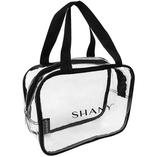 SHANY Cosmetics Shany clear pvc toiletry and makeup carry-on bag set - assorted sizes travel cosmetic organizers with black trim - 3pc set, Clear