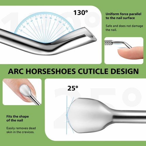 Stainless Steel Cuticle Pusher, BALUCA Horseshoe Shaped Double-Ended Cuticle Sticker – The Ultimate Nail Technician’s Sidekick for Perfect Manicures and Pedicures