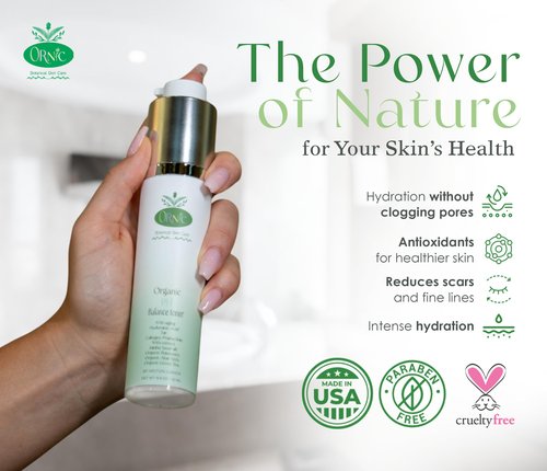 Ornic Botanical Skin Care - Organic Facial Toner with Hyaluronic Acid, Collagen, Rosemary & Aloe Vera - Natural Face Care for Hydration & Balance - Vegan & Cruelty-Free - 1.69 oz (50 ml)