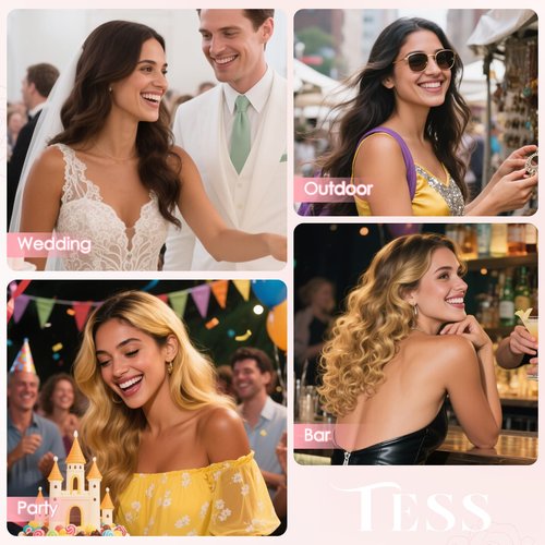 TESS Clip in Hair Extensions Human Hair with Single Clip Lace Weft Straight Highlight Add Volume 6 Pcs 6 Clips, 16 Inch, Chocolate Brown