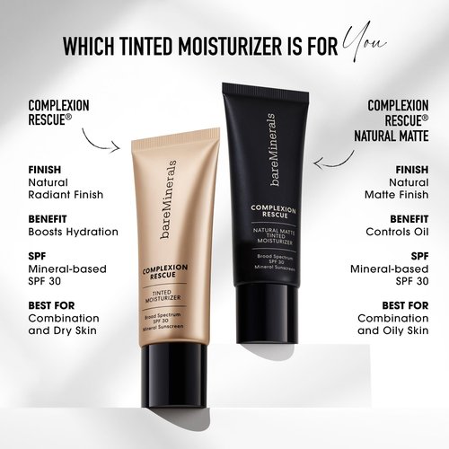 bareMinerals Complexion Rescue Tinted Moisturizer for Face with SPF 30 + Hyaluronic Acid, Hydrating Tinted Mineral Sunscreen for Face, Skin Tint, Vegan