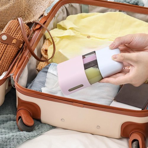 3oz Travel Bottles for Toiletries, 4 Pack Tsa Approved Portable Travel Size Containers for Shampoo Liquid With Labels, Leak Proof Refillable Containers Dispenser Set - Pink