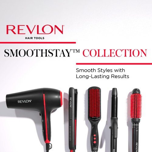 REVLON SmoothStay XL Hair Straightener - Heated Straightening Brush for Silky & Straight Long-Lasting Results, Locks in Moisture with Reduced Static & Frizz