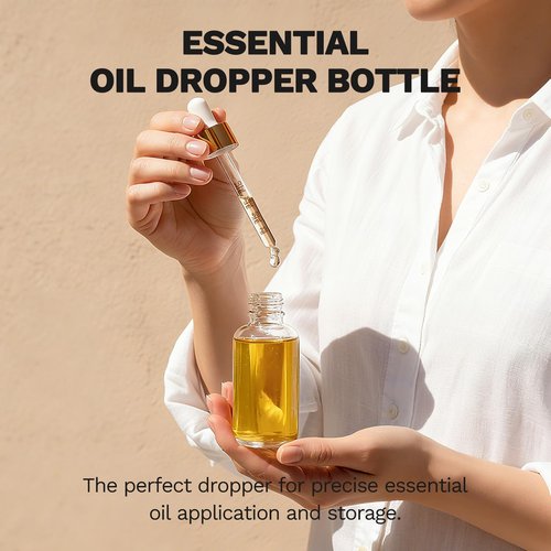 Bumobum 2 Pack, 2 oz Golden Cap Clear Glass Eye Dropper Bottle with Labels and Funnel, Leakproof Tincture Bottle with Measured Dropper for Essential Oils Bottles