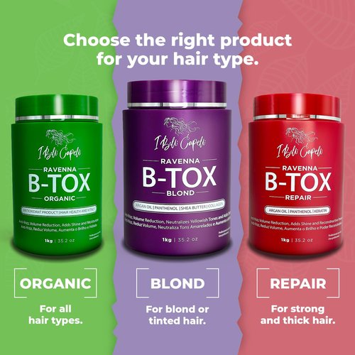 I Belli Capelli Ravenna Hair B-tox Treatment for Blond Hair, 35.2 oz (1kg) - Formaldehyde-Free, Anti-Frizz, Smoothing, Deep Hydrating and Moisturizing Action, Argan Oil, Keratin, Panthenol
