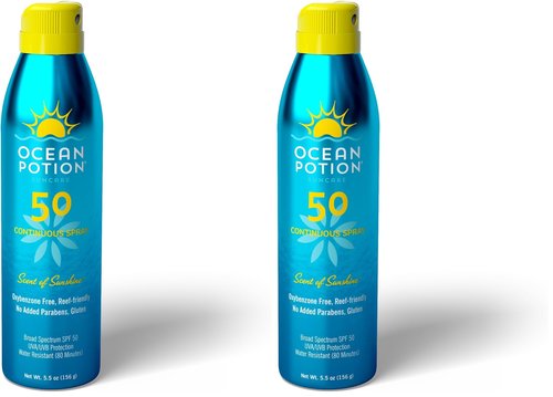 Ocean Potion Sunscreen Body Spray SPF#50 5.5oz C-Spray (Pack of 2)