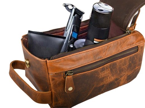 Hulara Travel Toiletry Bag, Unisex Water-Resistant Travel Kit, Portable Shaving & Cosmetics Organizer Pouch for Men & Women - Make up Kit Compact Bathroom Essentials Unisex Dopp Kit