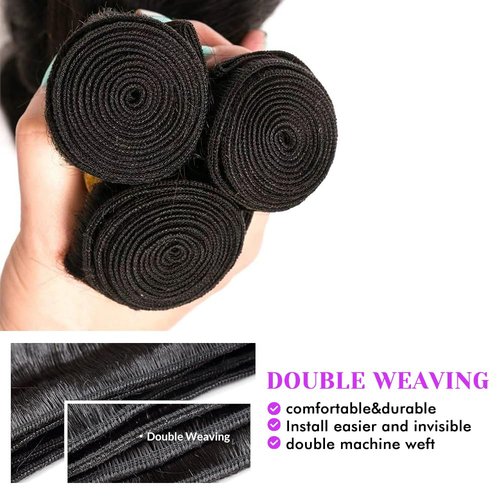 Body Wave Bundles Human Hair 10 12 14Inch Human Hair Raw Bundles 100% Unprocessed Brazilian Virgin Quick Weave Hair 3 Bundles for Black Women Natural Color