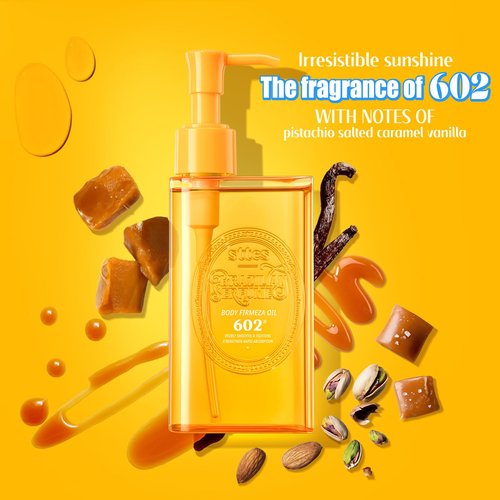 Sttes 602# Caramel Vanilla (Body Firmeza Oil) - 150ml (5.07 fl oz) Body Oil - Five Kinds of Pure Vegetable Oils + Active Caffeine (Without Mineral Oil)