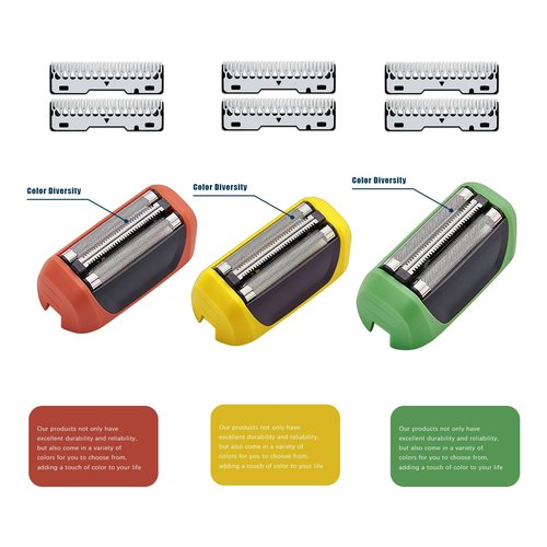 2Pcs Shaver Replacement Foils, Cutters and Head, Compatible with all Wahl 7061 Series. Yellow