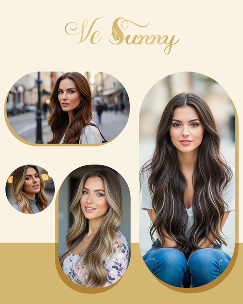 Ve Sunny Human Hair Extensions Tape in Chocolate Brown and Caramel Blonde Balayage Tape in Extensions 20inch Hair Extensions for Wedding 10Pcs 25G