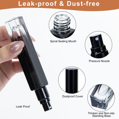 10ML Perfume Travel Refillable Spray Bottles 5pcs Set, Mini Glass Perfume Bottle Empty, Portable Cologne Atomizer Sprayer Travel Size Containers Refill Bottles Kit for Toiletries Sample Dispenser