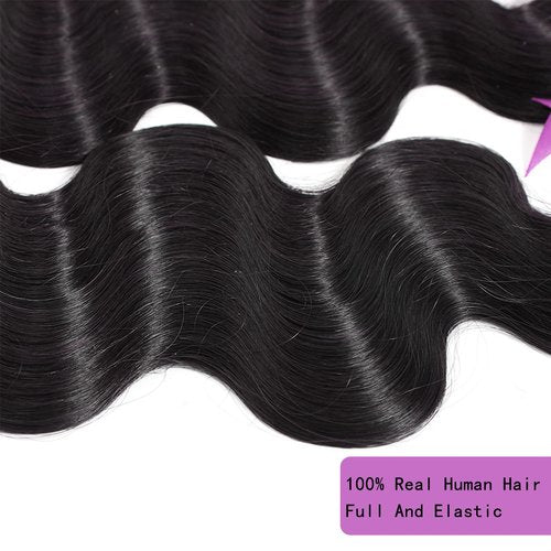 Body Wave Bundles 10A 1 Bundles Human Hair 100% Unprocessed Brazilian Virgin Raw Hair Bundles Extensions Double Weft Curly Weave Bundles Human Hair Natural Color Deals Full And Thick 20 Inch