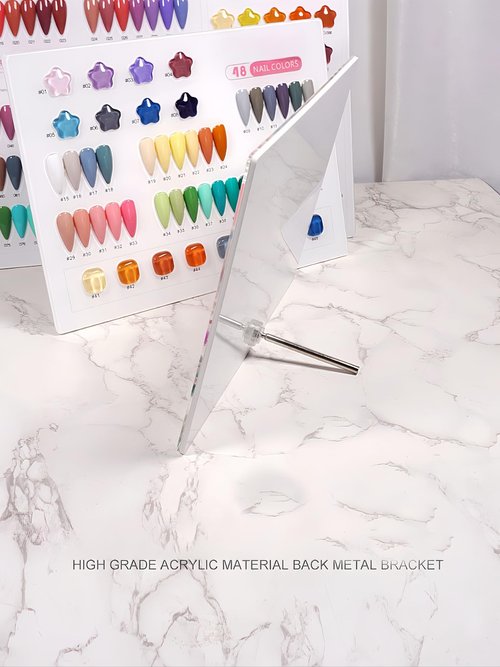 Acycoin2A Acrylic Nail Polish Color Display Board Book Nail Design Chart with 2 Styles Nail Tips Card Board Salon Showing Shelf (160 Colors)