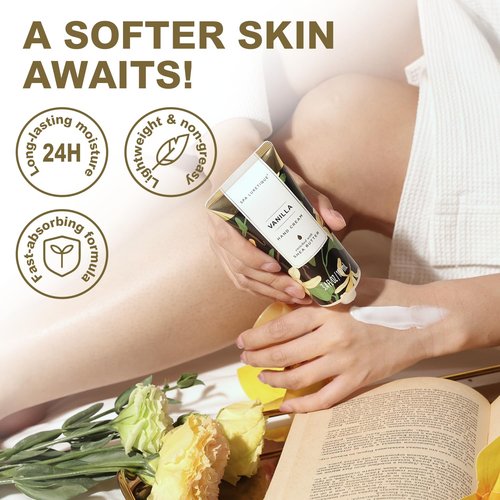 Spa Luxetique Spa Gift Baskets for Women - Vanilla Bath Set with Bubble Bath, Body Lotion Gift Set, Vanilla Spa Set, Birthday Woman Gifts, Mothers Day Gifts for Mom